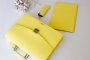 21002 LEATHER BRIEFCASE  YELLOW