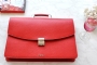 LEATHER BRIEFCASE  RED