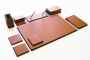 3850-134-139 IMITATION LEATHER DESKSET SORTY ORANGE - BROWN